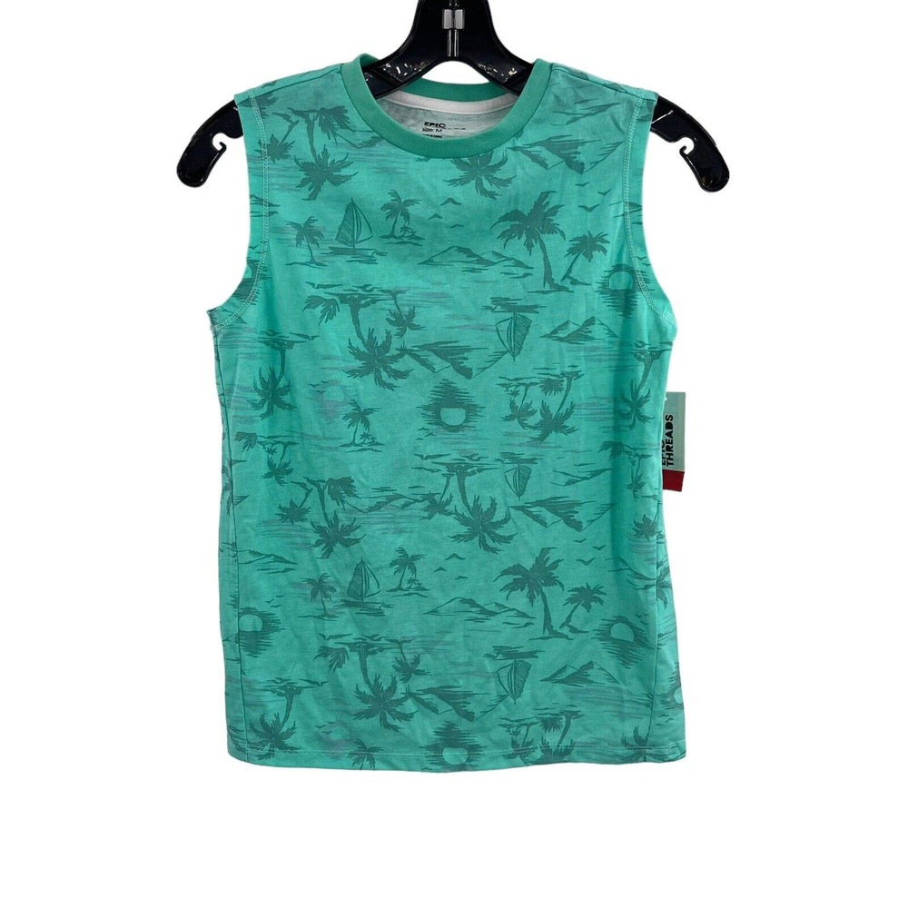 Epic Threads Tropical Blue Muscle Shirt Medium New